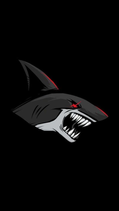 Акула на черном фоне