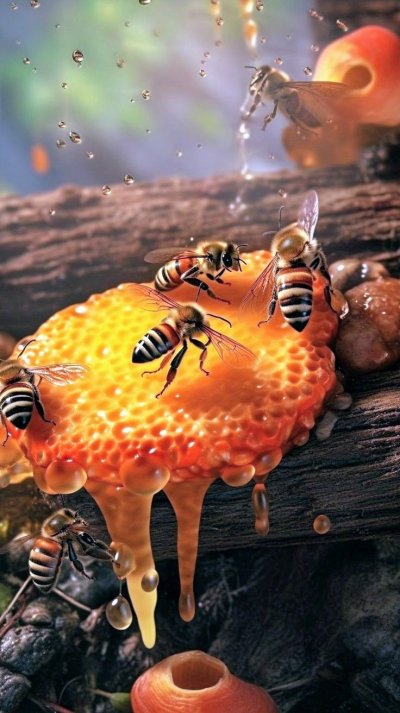 Следы пчел на фруктах