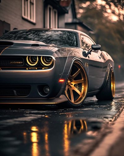 Додж Челленджер на закате