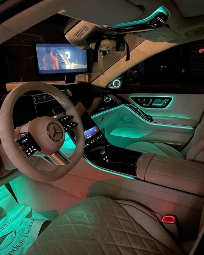 Mercedes s class w223 салон ночью