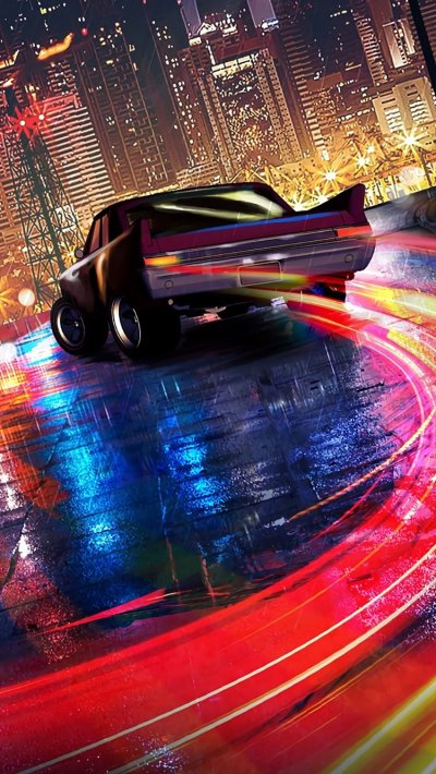 Машина на фоне города