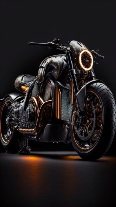 Мотоцикл на черном фоне