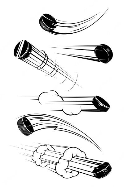 Шайба хоккейная в полете