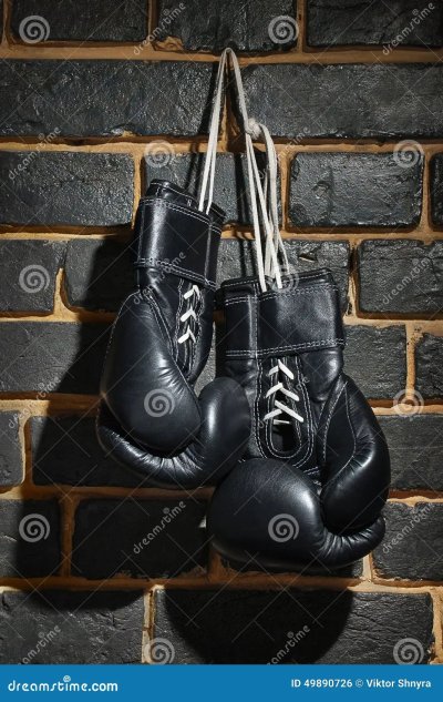 Боксерские перчатки на стене