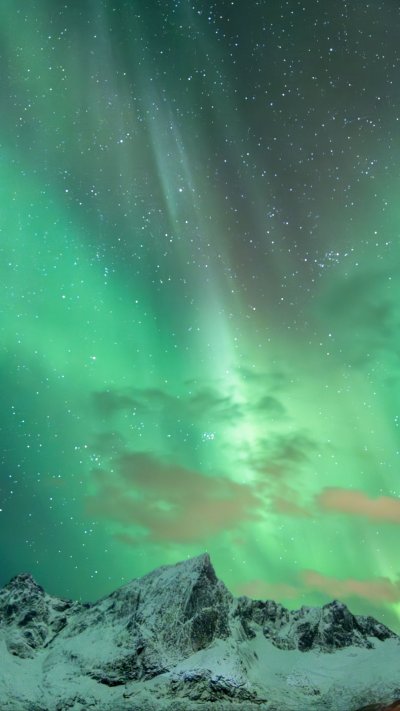 Северное сияние в горах