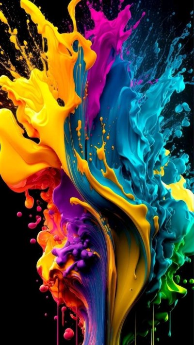 Цветные брызги на черном фоне