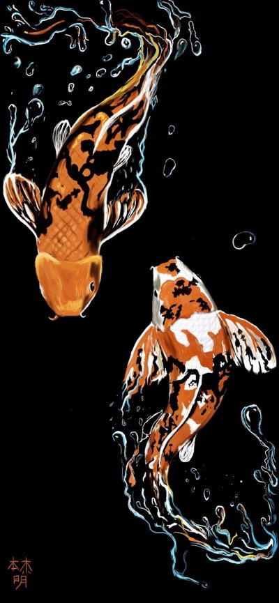 Обои с карпами для стен