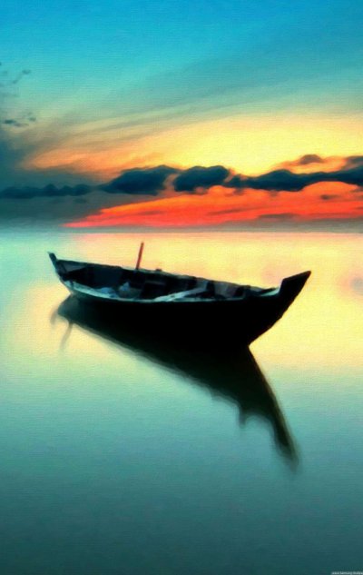 Заставка на телефон HD лодка на воде