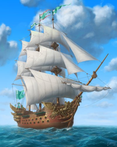 Фэнтези корабль Бриг