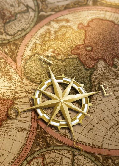 Компас на карте