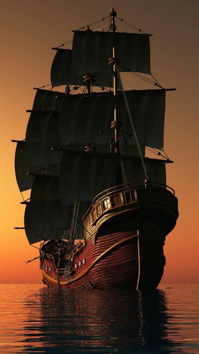 Корабль парусник черная Жемчужина