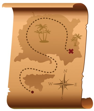 Пиратская карта сокровищ для детей