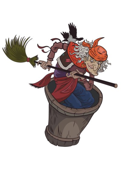 Баба Яга в ступе