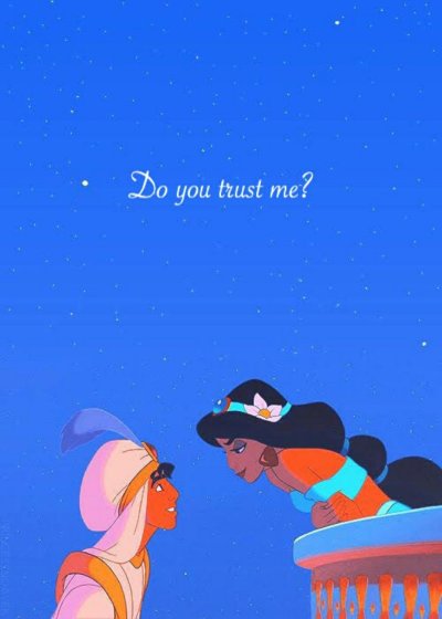 Поцелуй принцессы Жасмин и Аладдина