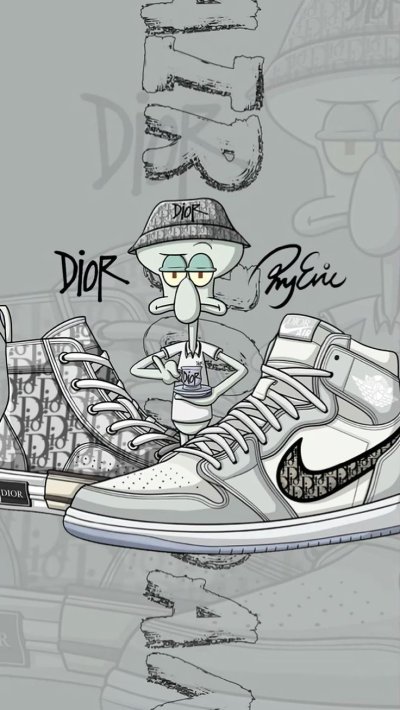 Обои Сквидвард с кроссовками