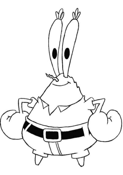 Мистер Крабс из губки Боба раскраска