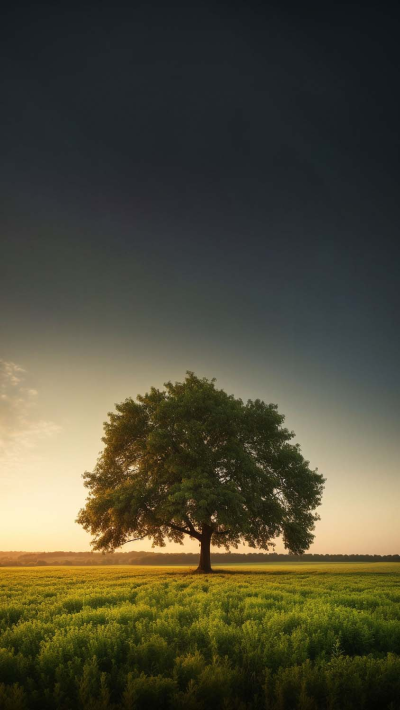 Одинокое дерево на дороге