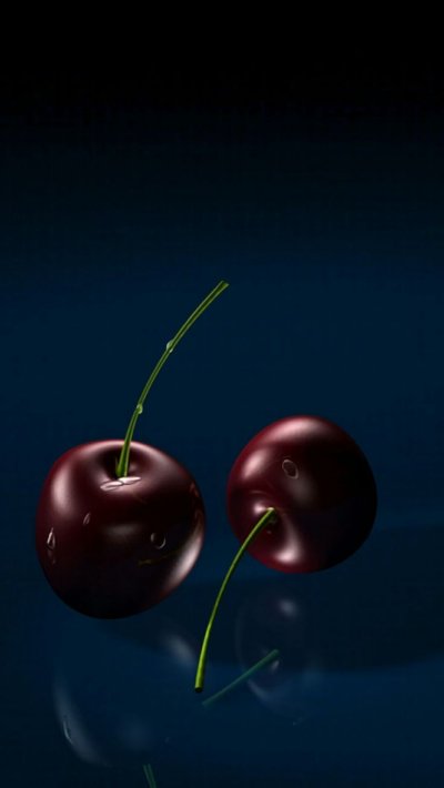 Вишня на черном фоне