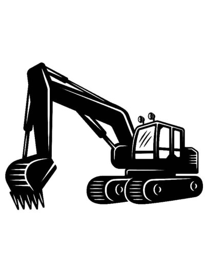 Экскаватор силуэт