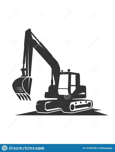 Экскаватор силуэт