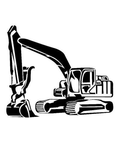 Экскаватор силуэт