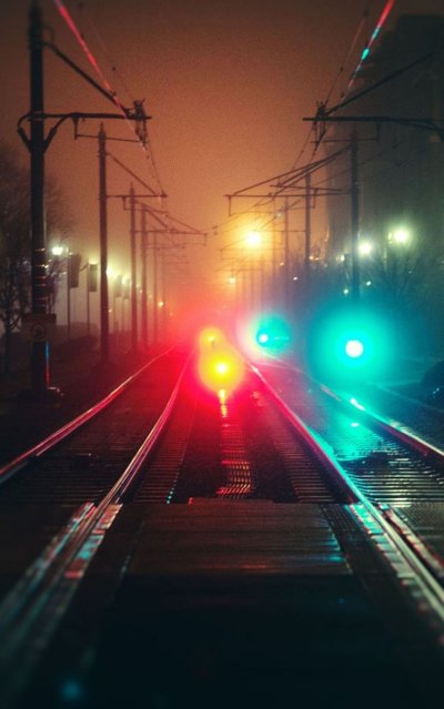 Железная дорога ночью
