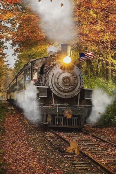 Паровоз осенью