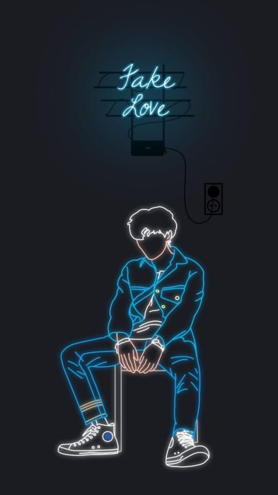 Lockscreen неон BTS