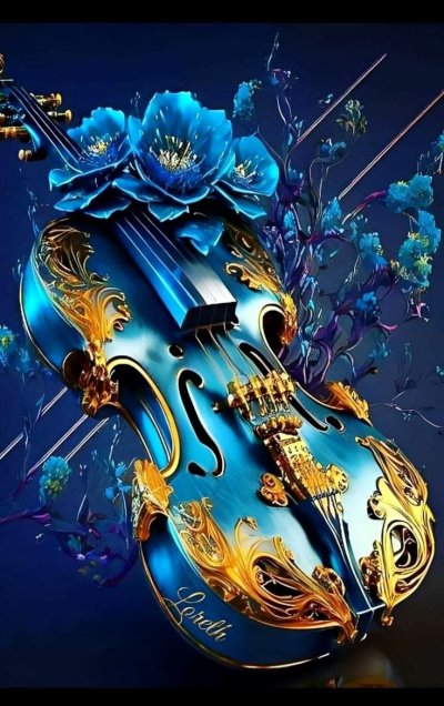 Скрипка и цветы