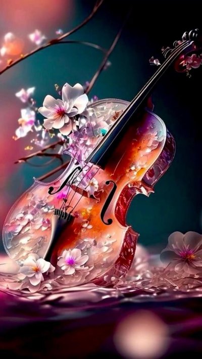 Скрипка и цветы
