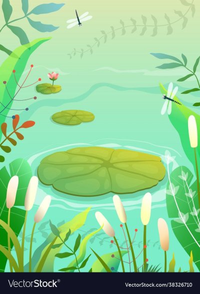 Болото фон с кувшинками