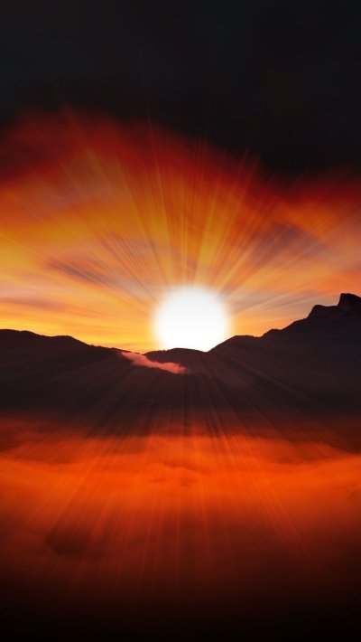 Горы солнце