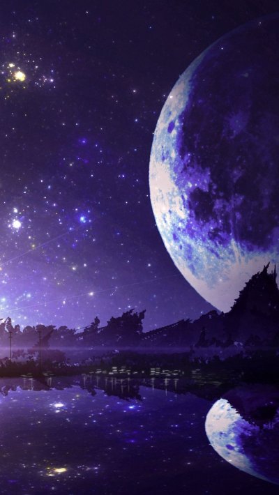 Ночное небо с луной