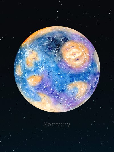 Планета Меркурий в космосе