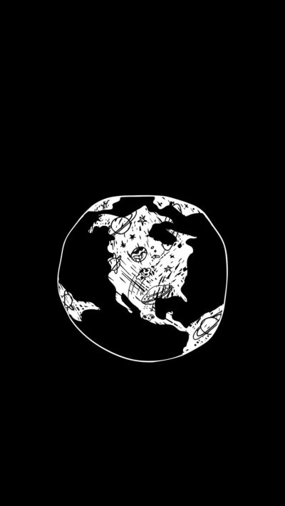 Земля на черном фоне