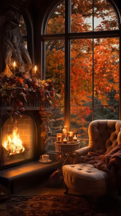 Пейзаж с камином
