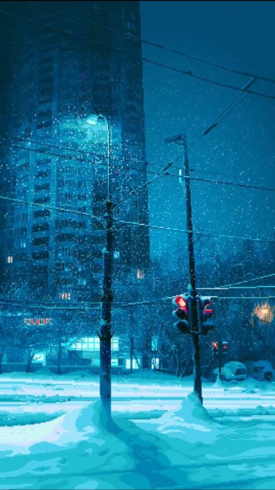 Ночь зима снег