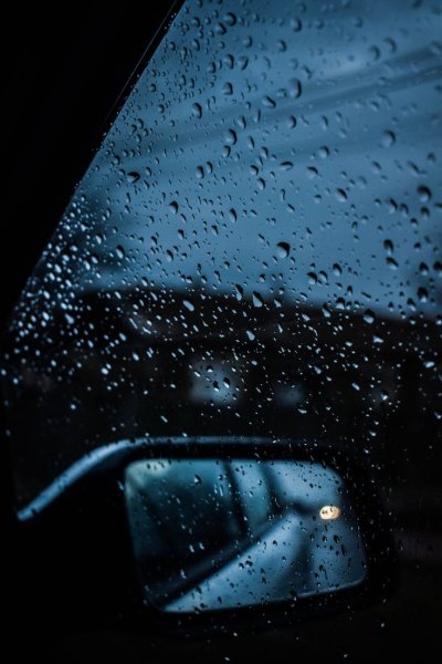 Капли на стекле автомобиля