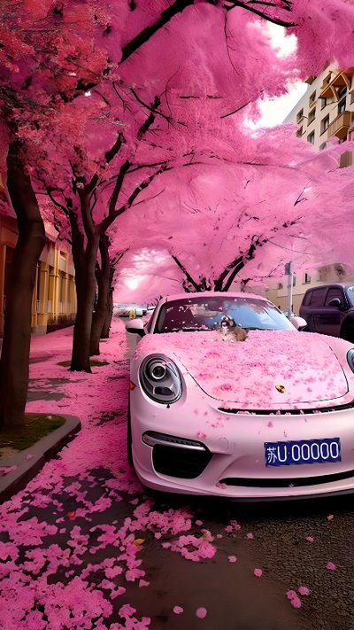 Автомобиль в цветах