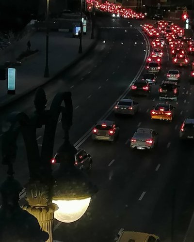 Пробка ночью