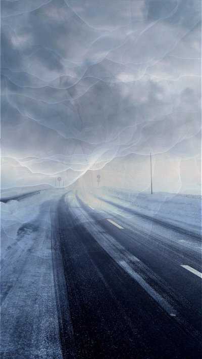 Туман зимой на дороге