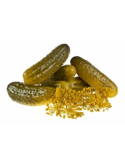 Соленые огурцы на белом фоне