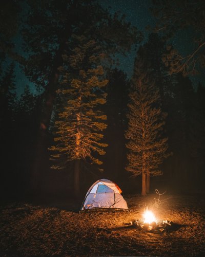 Палатка в лесу