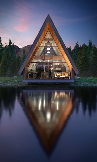 А образный дом