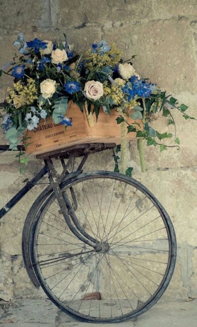 Велосипед цветы