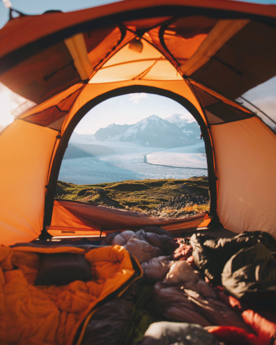Красивый вид из палатки