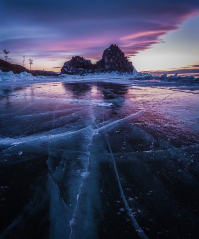 Зимний ночной Байкал