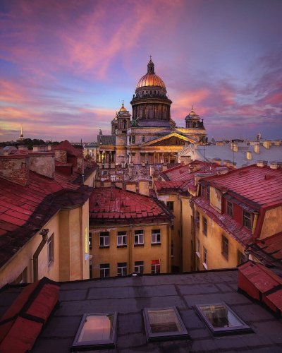 Закат Питер Исаакиевский собор